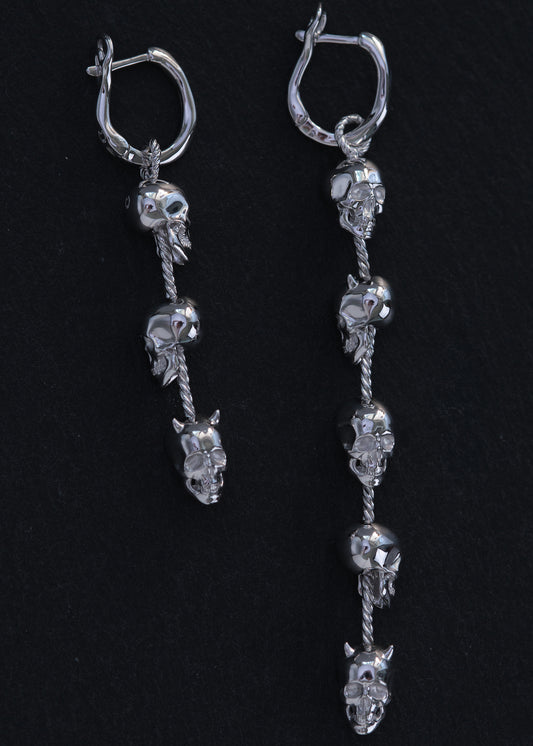 BASE Hoops + 5 SKULLS Pendant + 3 SKULLS Pendant