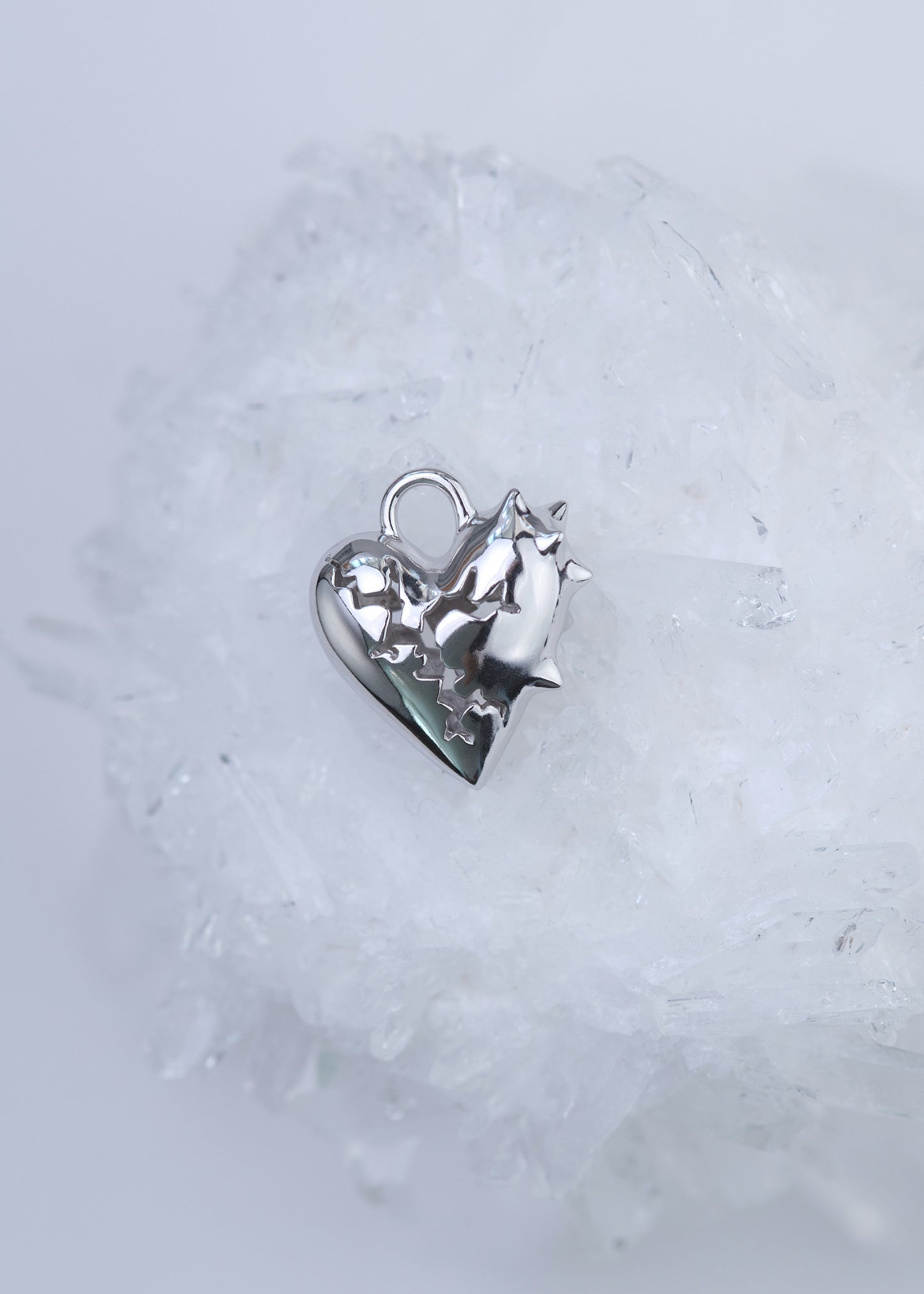 BASE Hoops + MACHAON Pendant + CRACKED HEART SPIKED Pendant