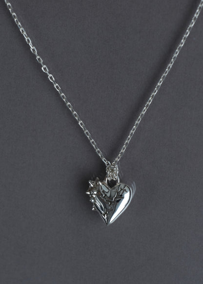 BASE Hoops + MACHAON Pendant + CRACKED HEART SPIKED Pendant