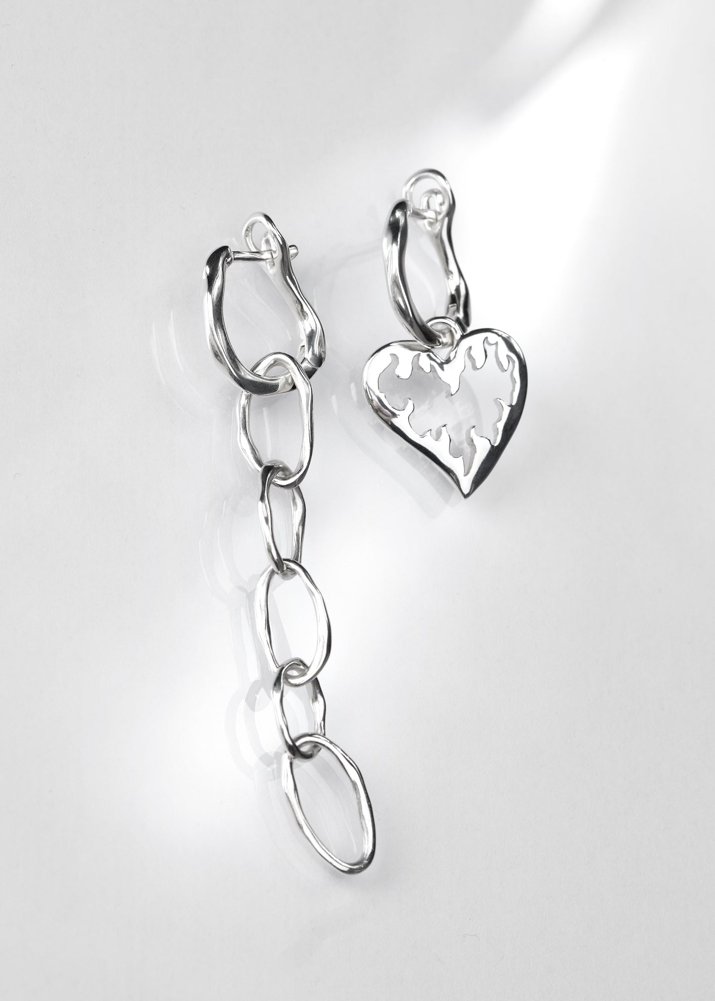BASE Hoops + HEART ON FIRE Anhänger + CHAIN Anhänger