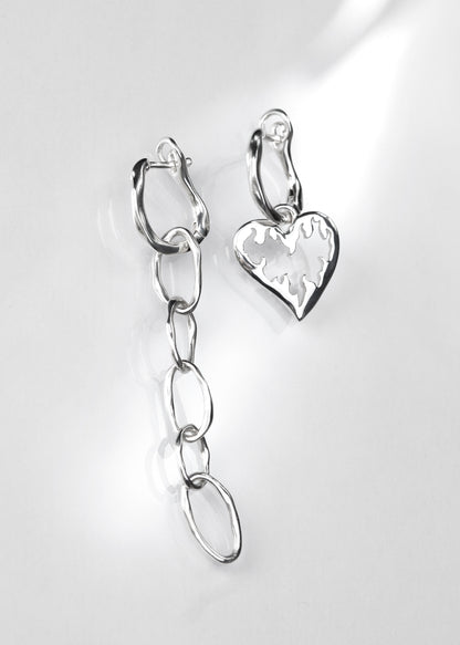 BASE Hoops + HEART ON FIRE Anhänger + CHAIN Anhänger