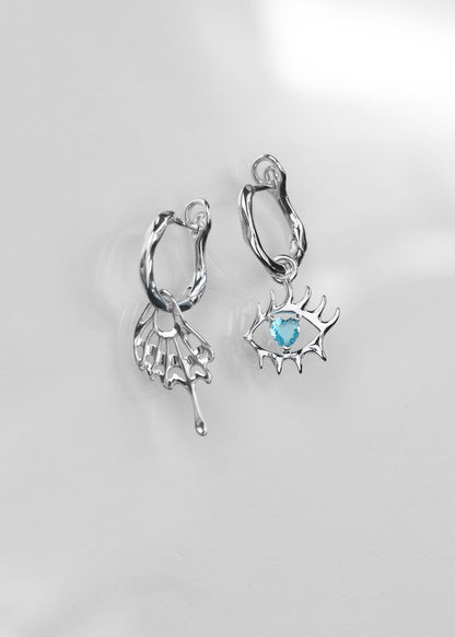 BASE Hoops + MACHAON Anhänger + EVIL EYE Anhänger