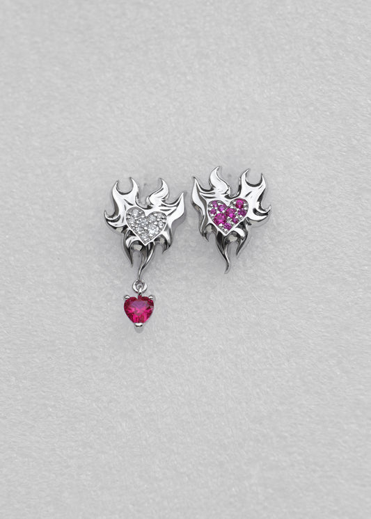 FLAMING HEARTS Ohrringe