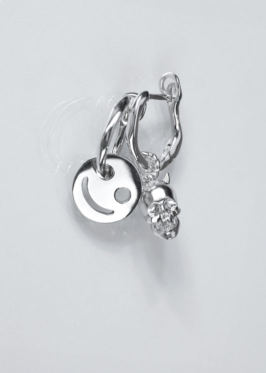 BASE Hoops + SMILE Anhänger + SKULL Anhänger